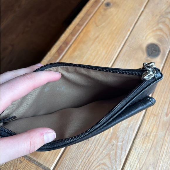 Coach Black Leather Mini Wristlet Bag - Picture 6 of 8
